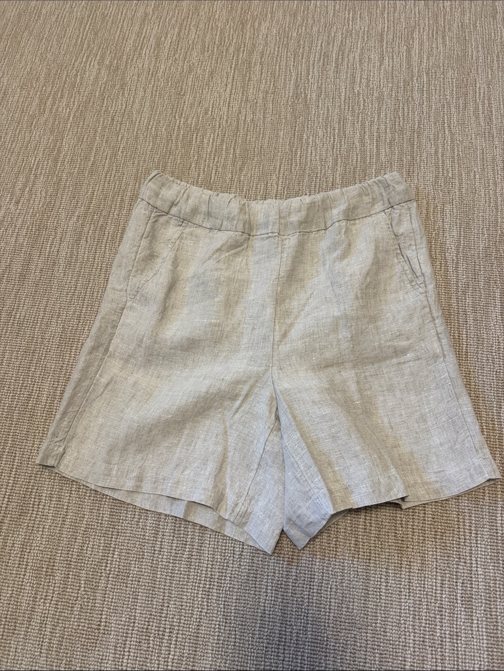 100% Linen J. Crew Neutral Women's Shorts in Light Beige